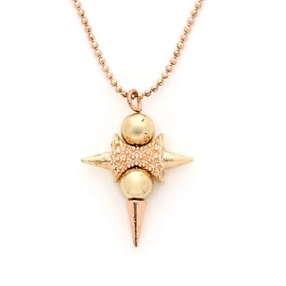Pop Rose Gold Spike Cluster Necklace